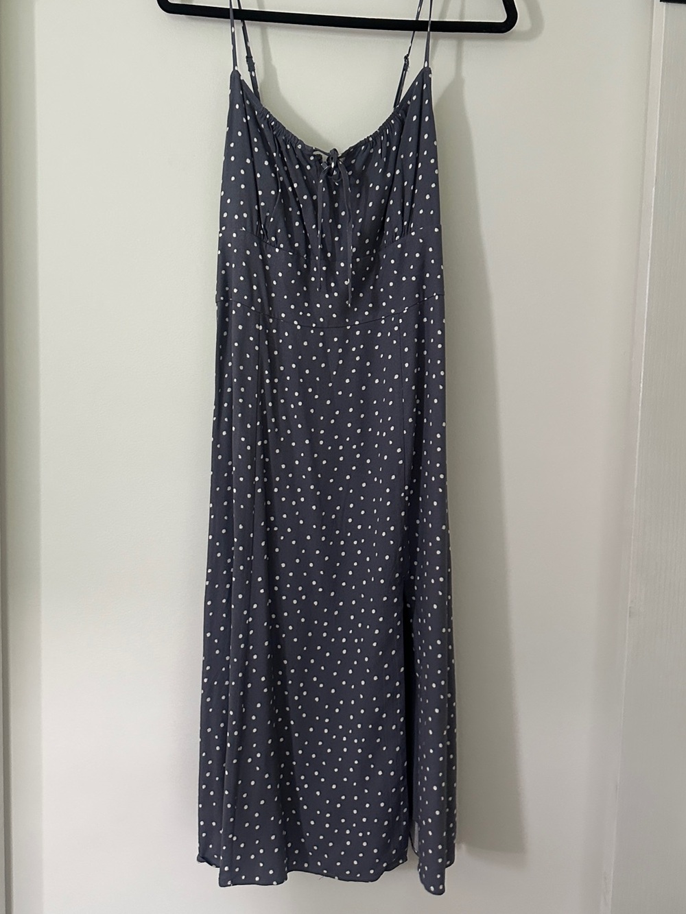 Abercrombie & Fitch Blue Polka Dot Tie-Front Dress